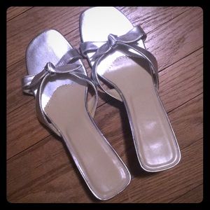 Silver Strappy Heels